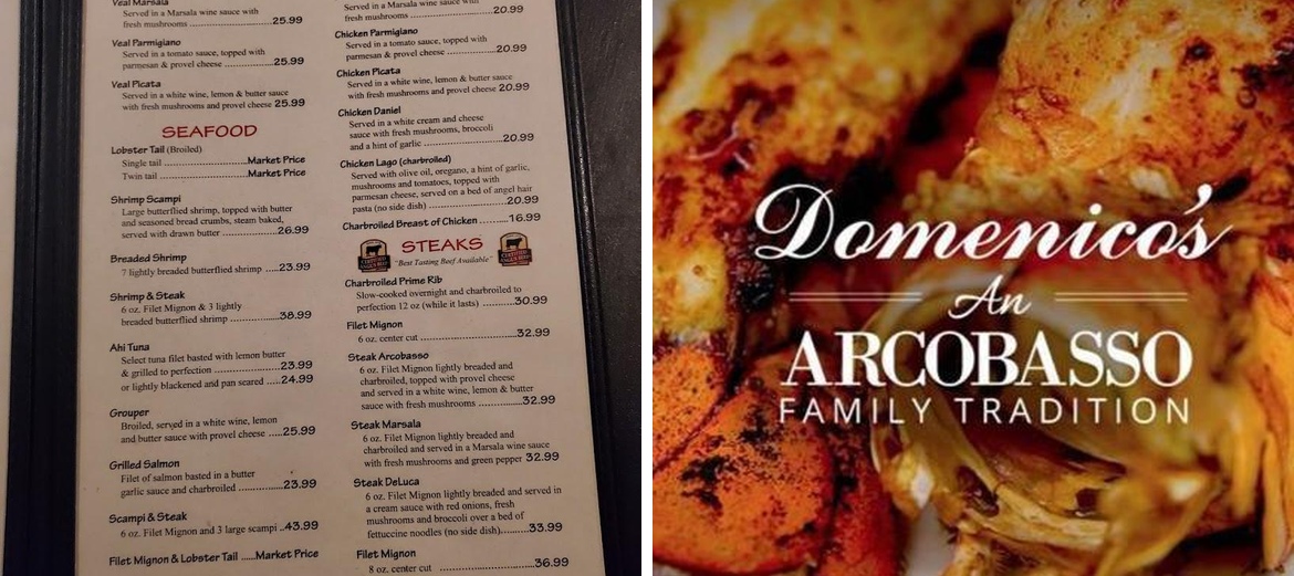 Domenico's Italian Restaurant Menu