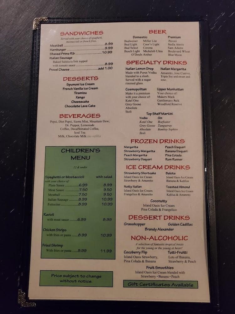 Domenico's Italian Restaurant Menu image 4